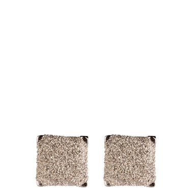 Rebecca Jolie Diamond Dust Boxy Silver Stud Earrings