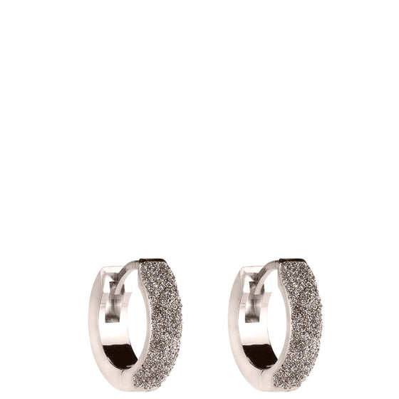 Rebecca Jolie Diamond Dust Small Silver Hoop Earrings