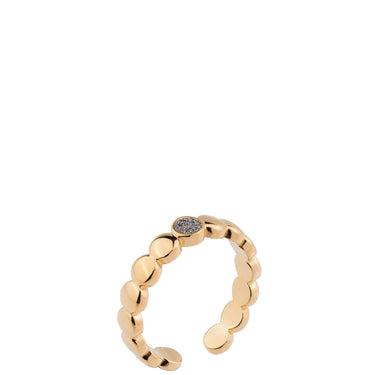 Rebecca Jolie Gold Black Diamond Dust Disc Ring