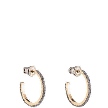 Rebecca Jolie Gold Black Diamond Dust Hoop Earrings