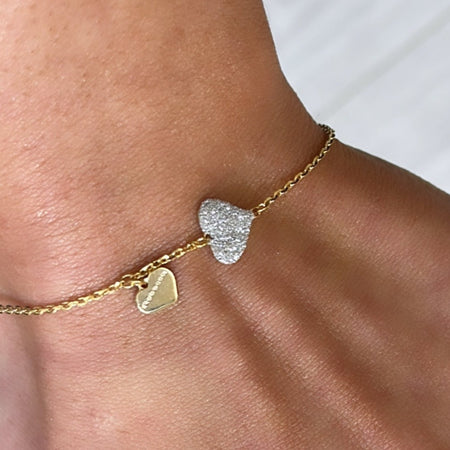 Rebecca Jolie Heart Gold Bracelet