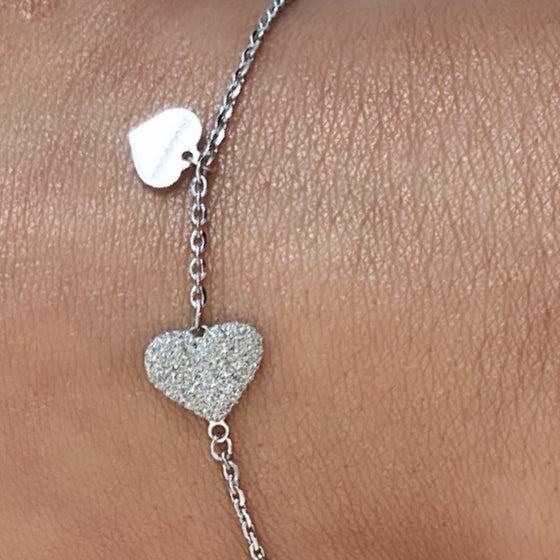 Rebecca Jolie Heart Silver Bracelet
