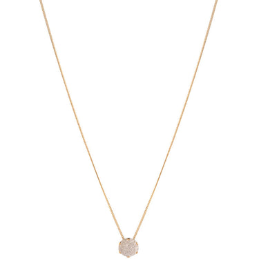Rebecca Jolie Round Pendant Gold Fine Chain Necklace