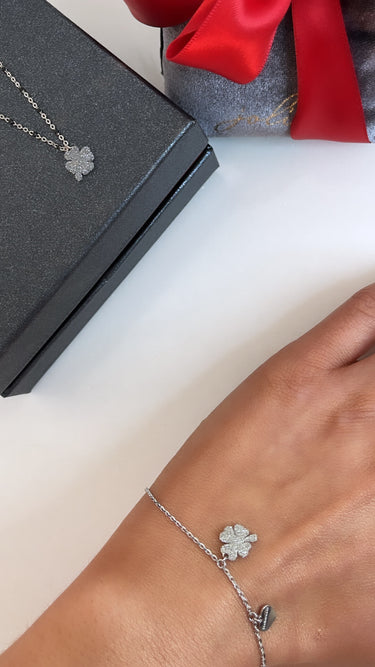 Rebecca Jolie Shamrock Silver Bracelet