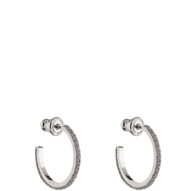 Rebecca Jolie Silver Black Diamond Dust Hoop Earrings
