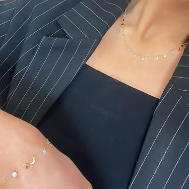 Rebecca Jolie Star & Moon Gold Necklace