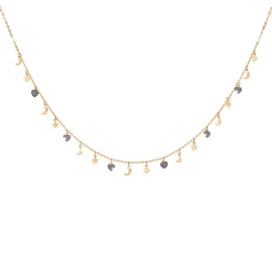 Rebecca Jolie Star & Moon Gold Necklace