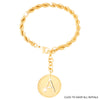 Rebecca My World Gold Large Initial & Twisted Rope Chain Bracelet