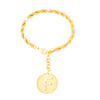 Rebecca My World Gold Large Initial & Twisted Rope Chain Bracelet