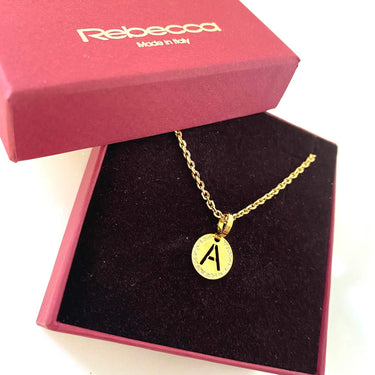 Rebecca My World Gold Small Initial & Chain Necklace