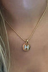 Rebecca My World Fine Gold Necklace with added initial charm