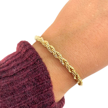 Rebecca My World Gold Twisted Rope Chain Bracelet