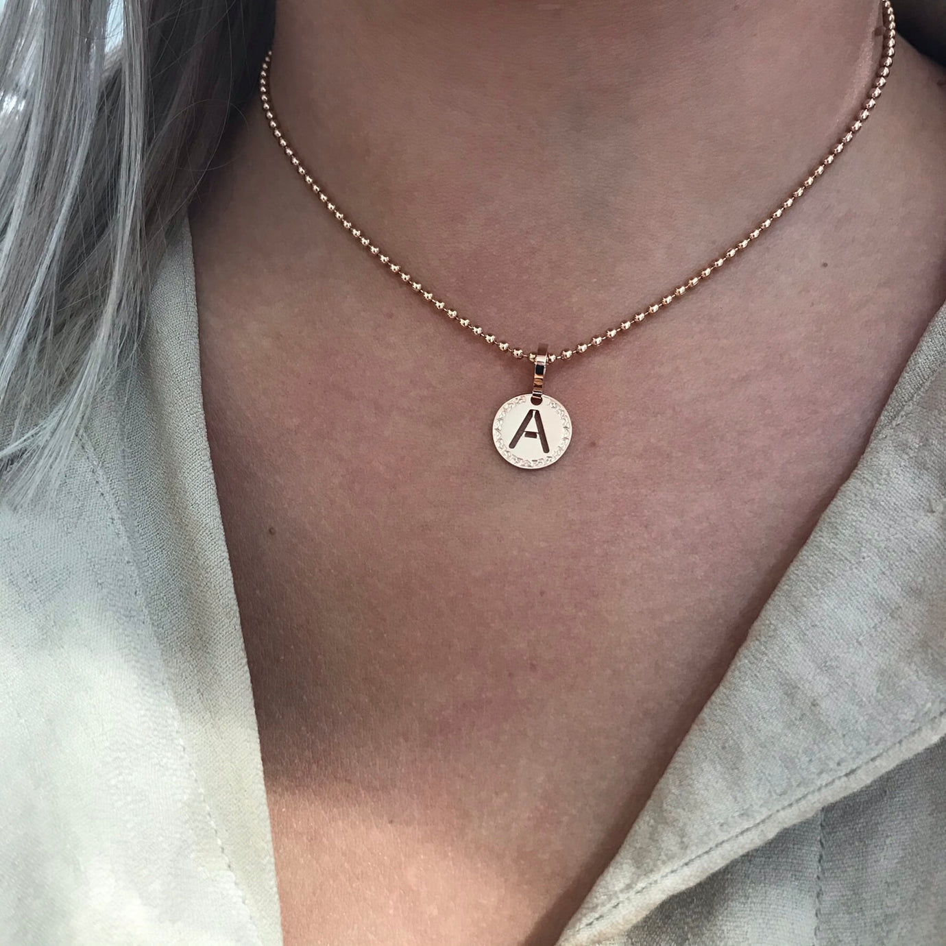 Rebecca My World Rose Gold Small Initial Charm