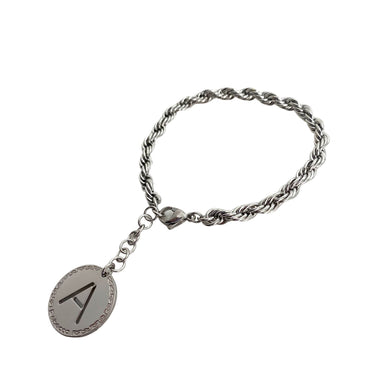 Rebecca My World Silver Initial & Twist Chain Bracelet