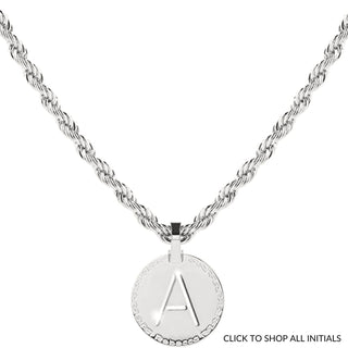 Rebecca My World Silver Initial & Twist Chain Necklace
