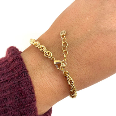 Rebecca My World Gold Twisted Rope Chain Bracelet