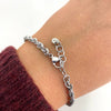 Rebecca My World Silver Twisted Rope Chain Bracelet