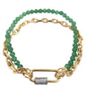 Rebecca Gold Link & Green Bead Bracelet