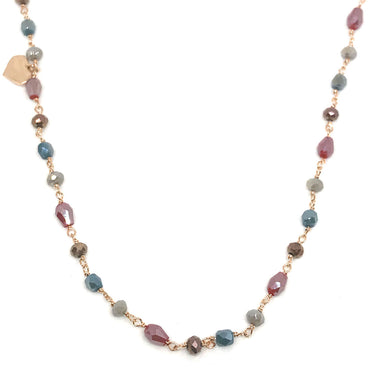 Rebecca Multi Hydrothermal Stone Necklace - Rose Gold