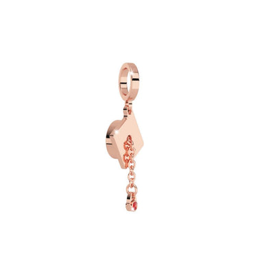 Rebecca My World Rose Gold Graduation Hat Charm