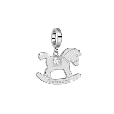 Rebecca My World Silver Rocking Horse charm