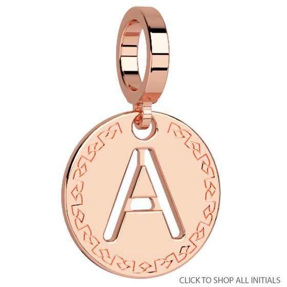 Rebecca My World Rose Gold Small Initial Charm