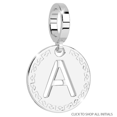 Rebecca My World Silver Small Initial Charm