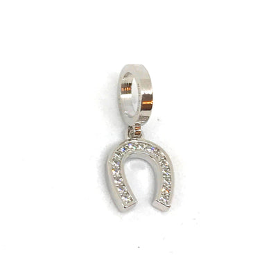 Rebecca Silver Sparkle Horseshoe Charm