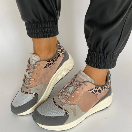 Refresh Grey & Pale Pink Colourblock Sneakers