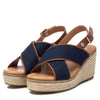 Refresh Navy Crossover Wedge Sandals