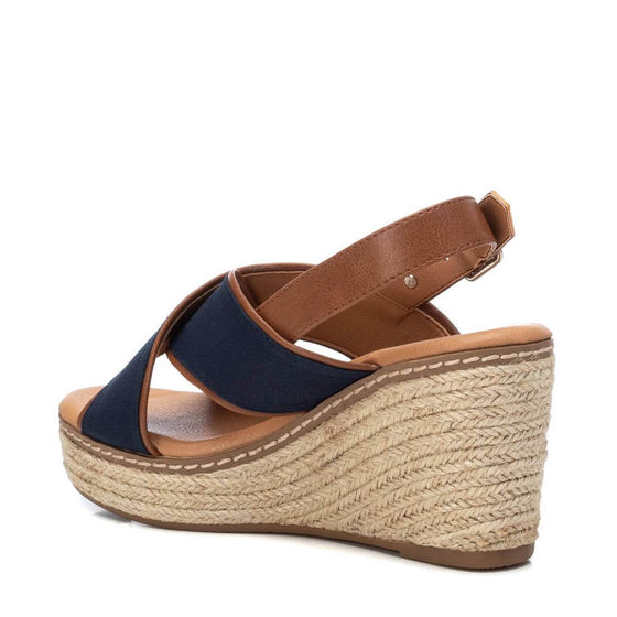 Refresh Navy Crossover Wedge Sandals