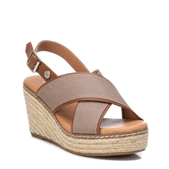 Refresh Taupe Crossover Wedge Sandals