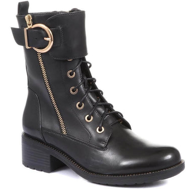 Regarde Le Ciel Emily Black Leather Biker Boots
