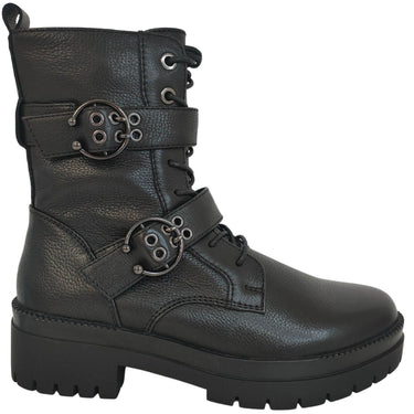 Regarde Le Ciel Olga Black Leather Biker Boots