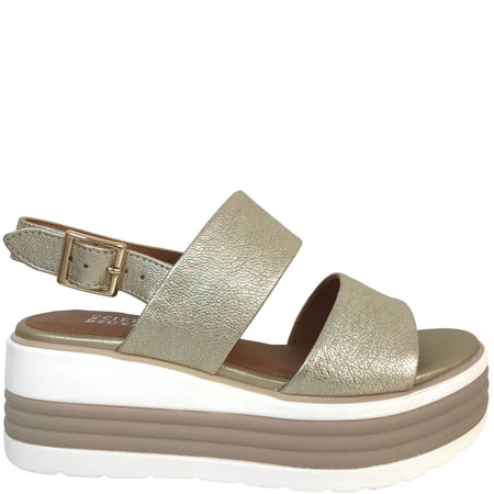 Regarde Le Ciel Sheyla Gold Leather Sandals
