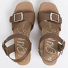 Oh My Sandals Thick Buckle Strap Wedge Sandals - Tan