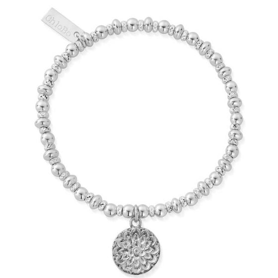 ChloBo Didi Sparkle Moonflower Bracelet -  Silver