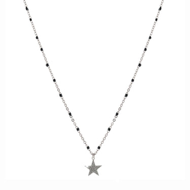 Rebecca Silver and Black Jolie Necklace