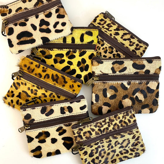 Soruka Ari Small Leather Zip Purse - Leopard (assorted)