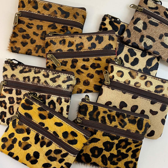 Soruka Ari Small Leather Zip Purse - Leopard (assorted)