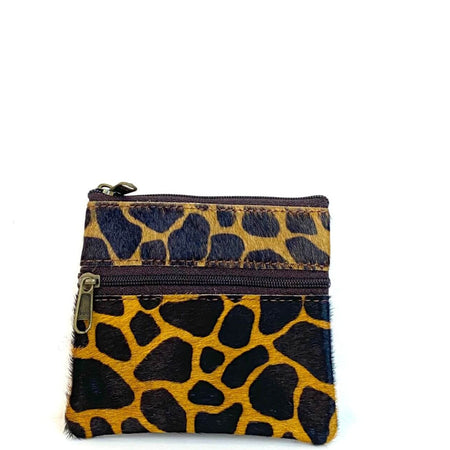 Soruka Ari Small Leather Zip Purse - Giraffe Assortment