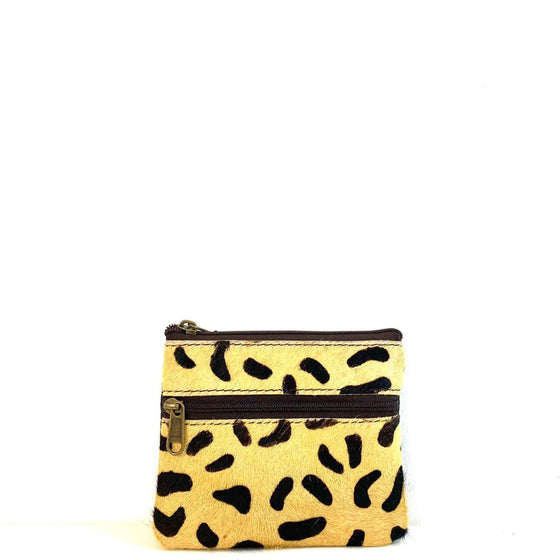 Soruka Ari Small Leather Zip Purse - Cheetah