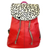 Soruka Caroline Leather Backpack - Red Mono Leopard