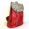 Soruka Caroline Leather Backpack - Red Mono Leopard