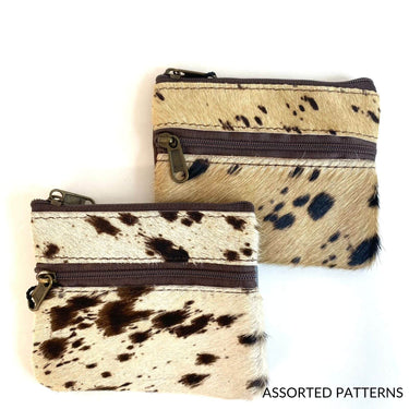 Soruka Ari Small Leather Zip Purse - Cow Pattern