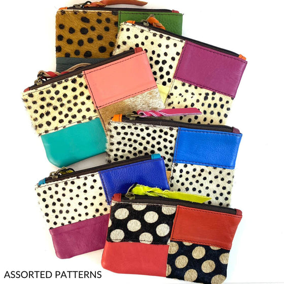 Soruka Zahra Leather Zip Purse - Dotty (assorted)