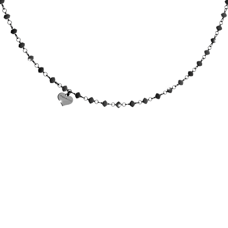 Rebecca Silver & Black Pepite Necklace