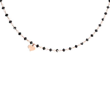 Rebecca Rose Gold & Black Pepite Necklace