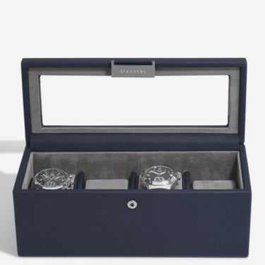 Stackers 4 Piece Watch Box - Navy Blue