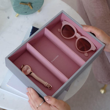 Stackers Classic Jewellery Box (Watch & Accessory Layer) - Dove Grey Pink